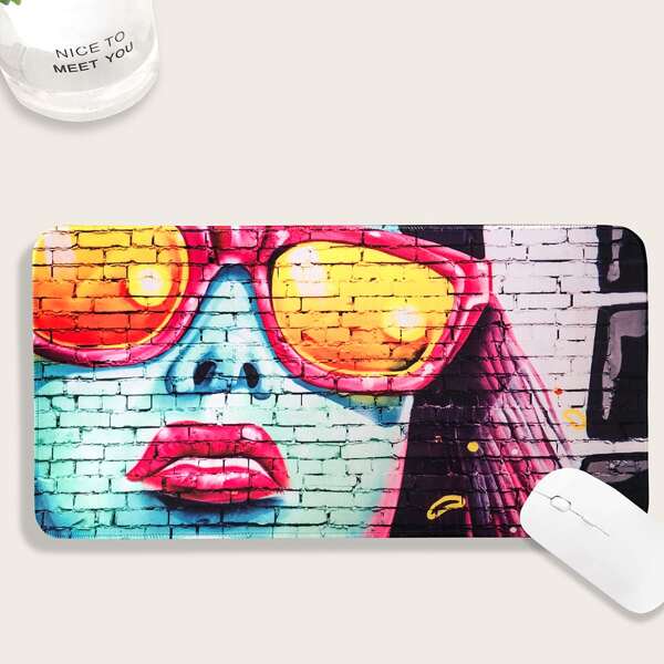 

Girl Print Rectangle Mouse Pad, Multicolor