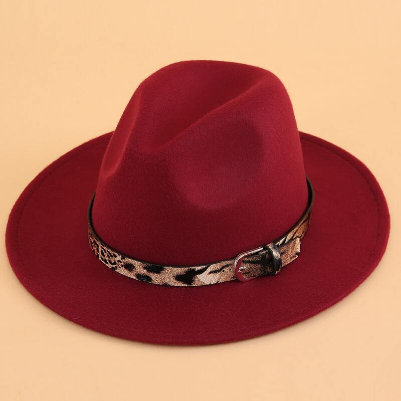 

Belt Decor Floppy Hat, Burgundy