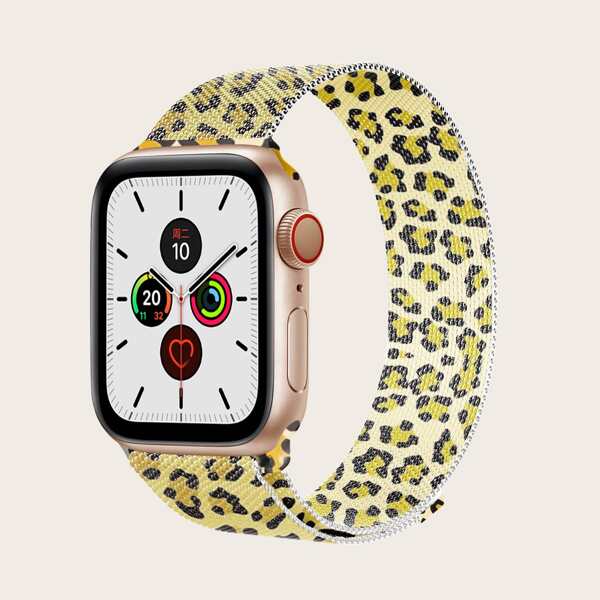 

Leopard Waterproof Apple Watchband, Multicolor