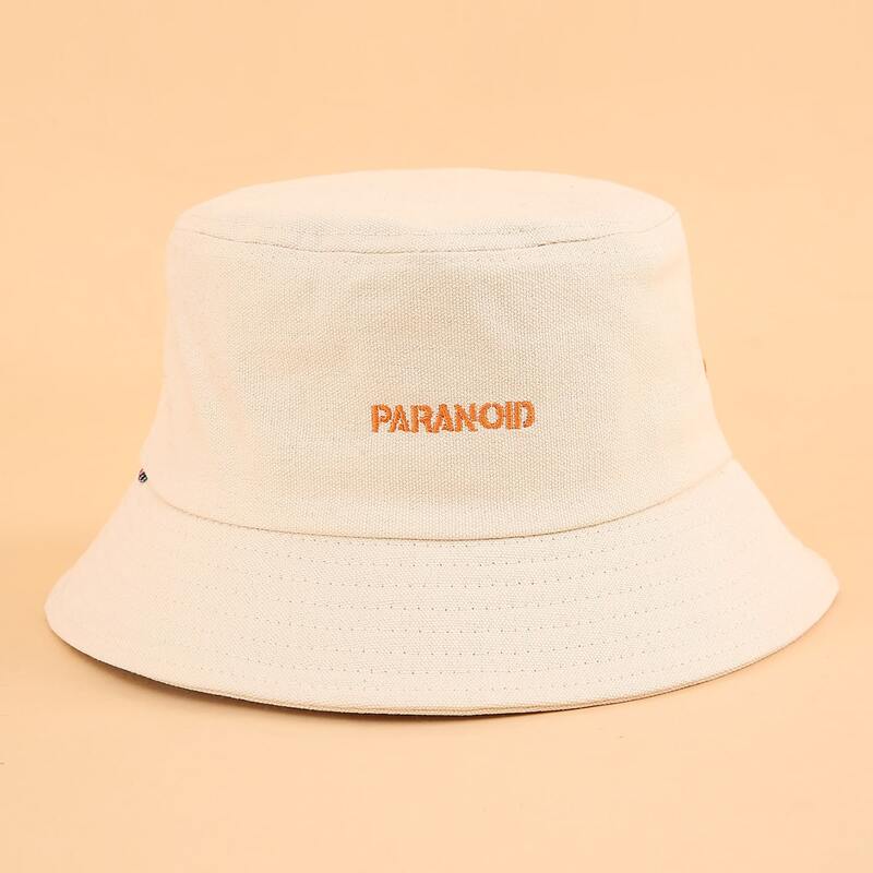 

Letter Embroidery Bucket Hat, Beige
