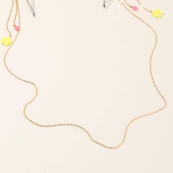 

Girls Bead Decor Glasses Chain, Gold
