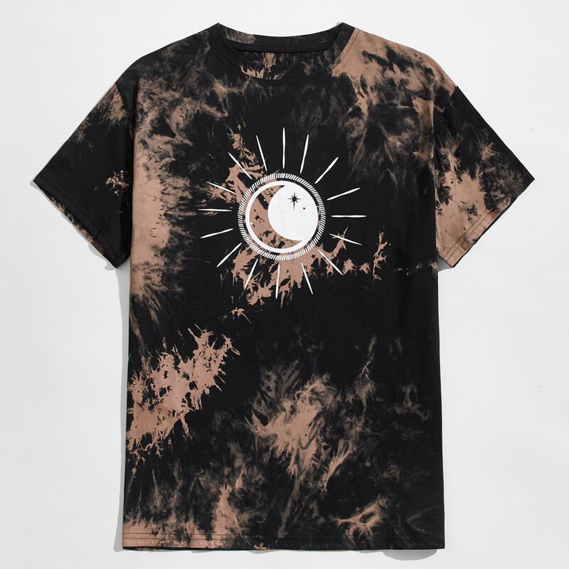 

Guys Sun & Moon Graphic Tie Dye Tee, Multicolor