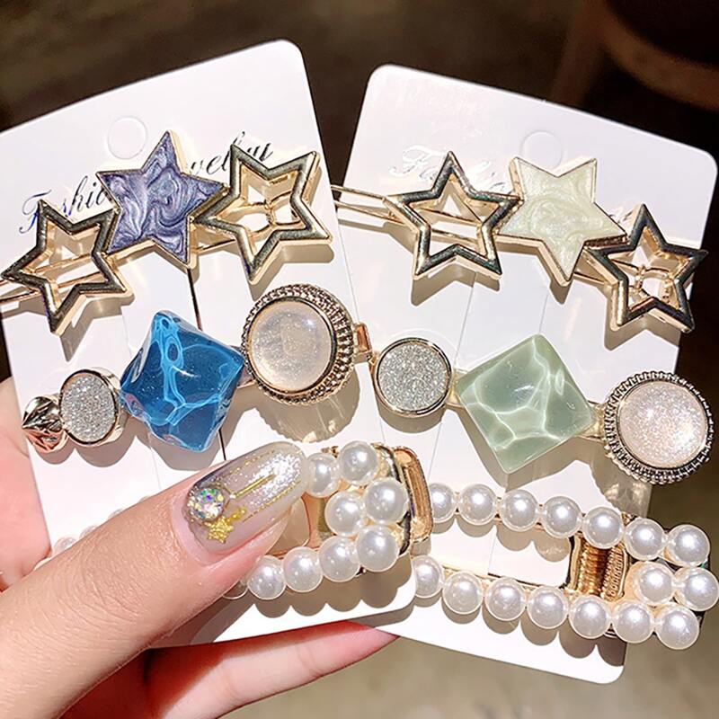 

3pcs Random Faux Pearl Hair Clip, Multicolor