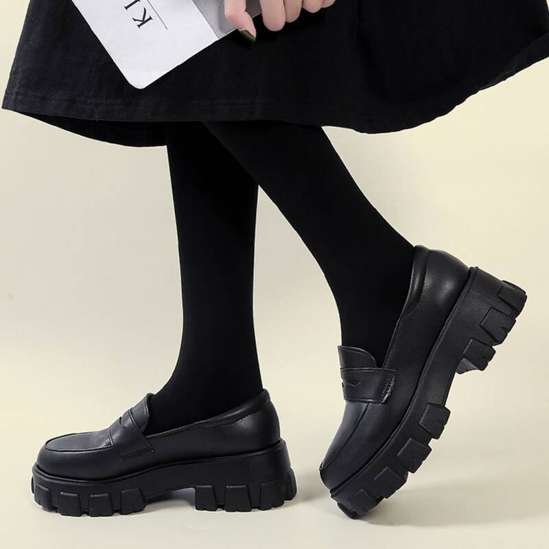 

Slip On Platform Loafers, Black