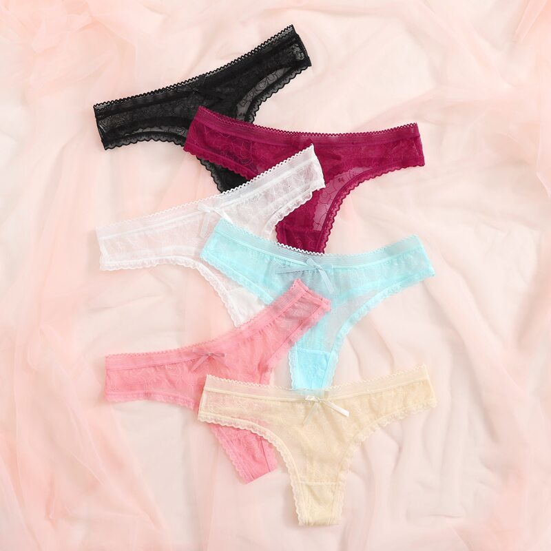

6pack Sheer Thong Set, Multicolor