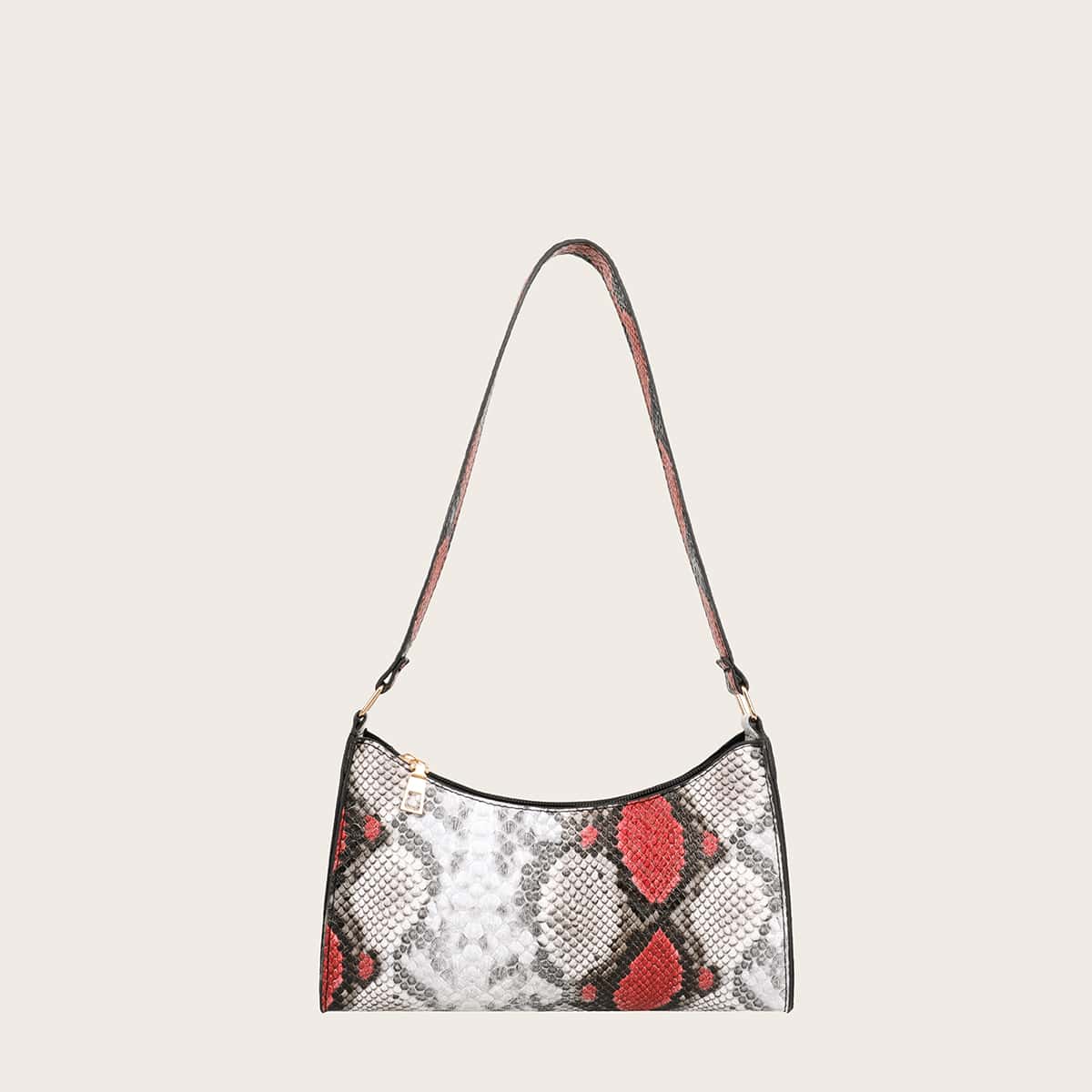 

Snakeskin Baguette Bag, Multicolor