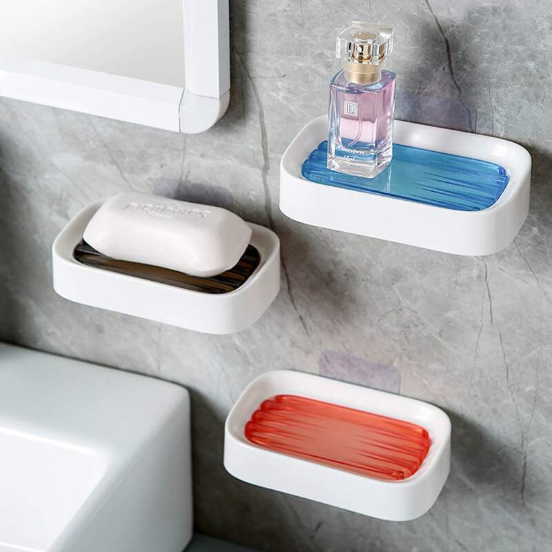 

1pc Wall Mounted Random Color Soap Dish Holder, Multicolor