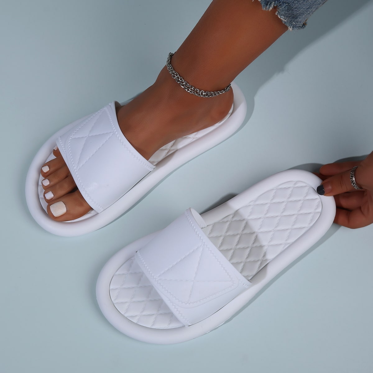 Одноцветный Модный Тапочки и вьетнамки