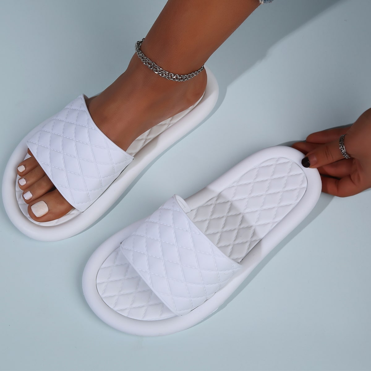 Одноцветный Модный Тапочки и вьетнамки