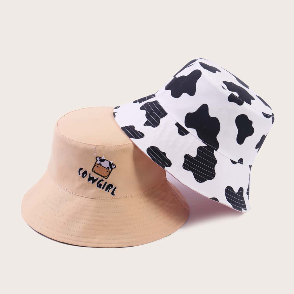 

1pc Reversible Cow Print Bucket Hat, Multicolor