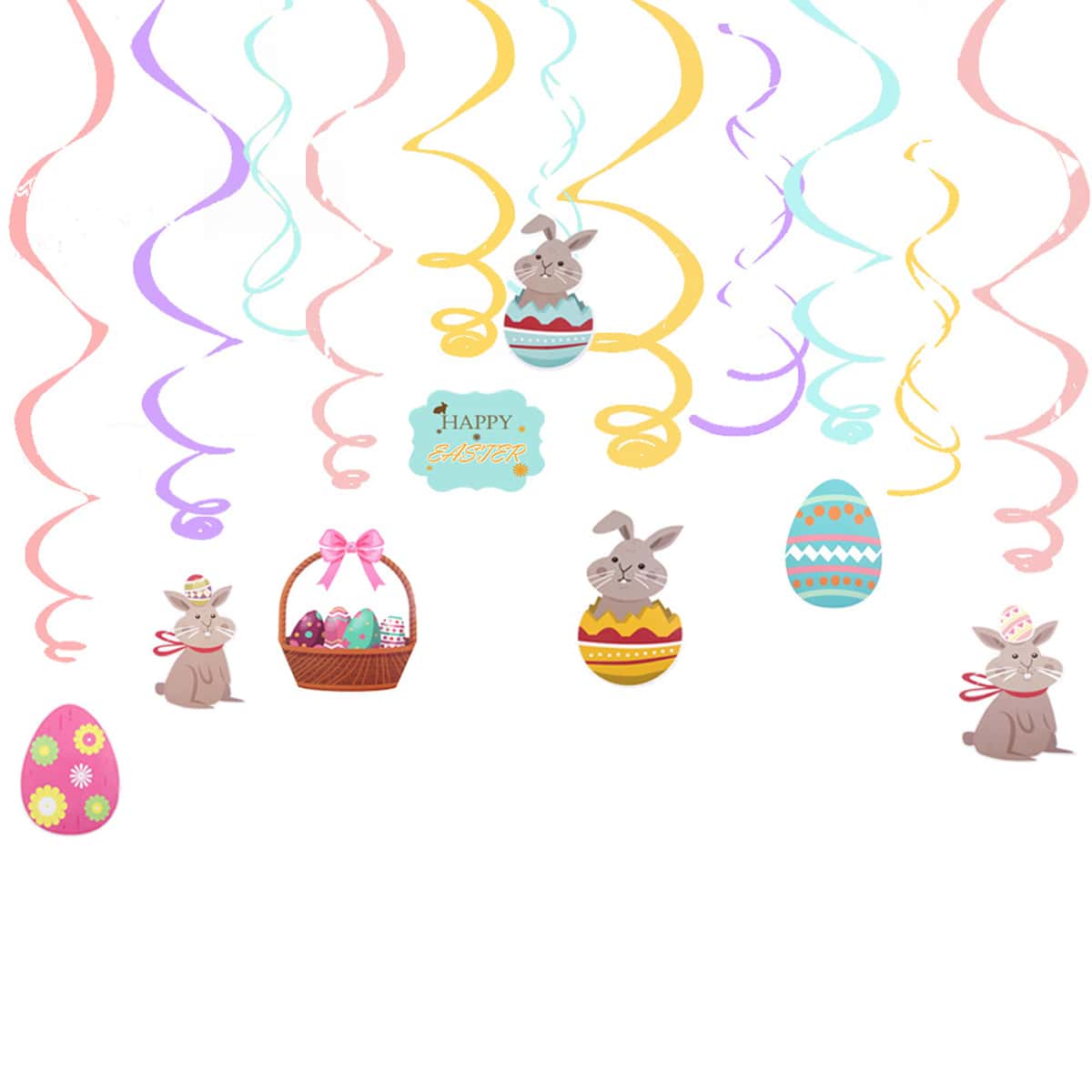 

12pcs Easter Hanging Decoration, Multicolor