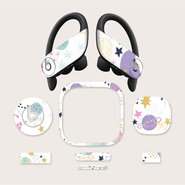 

1sheet Planet Pattern Powerbeats Pro Sticker, Multicolor