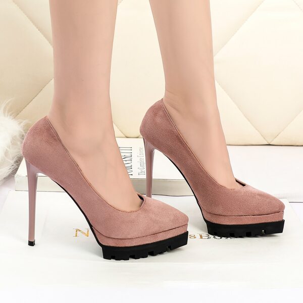 

Ultra High Heeled Suede Court Pumps, Pink