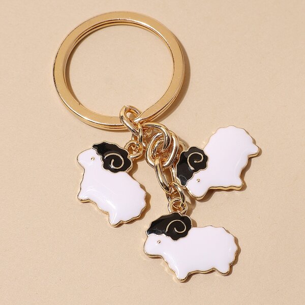 

Sheep Charm Keychain, Multicolor