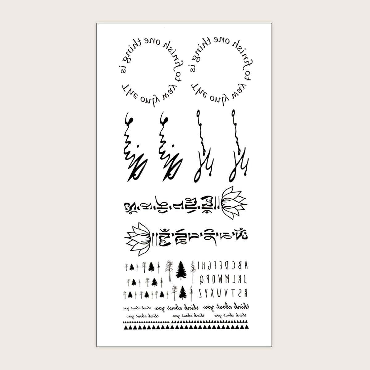 

1sheet Tree Pattern Tattoo Sticker, Black