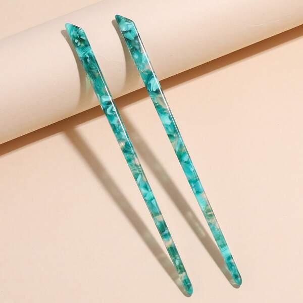 

2pcs Acetic Acid Hair Pin, Green