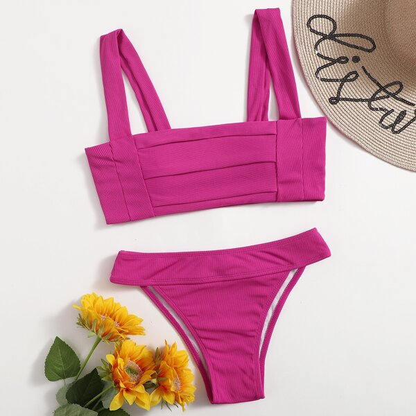 

Бикини текстурированный, Ярко-розовый