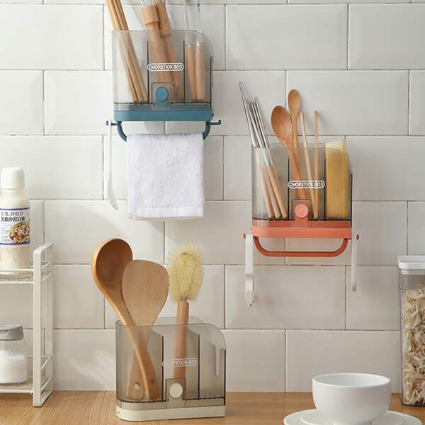 

1pc Wall Mounted Random Color Chopsticks Holder, Multicolor