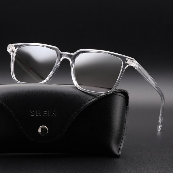 

Men Clear Frame Sunglasses, Silver