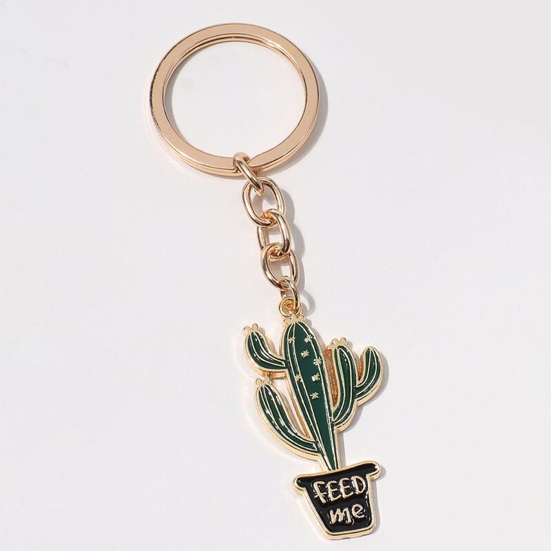 

Cactus Charm Keychain, Green