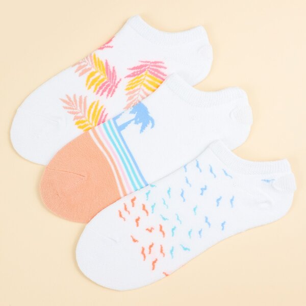 

3pairs Bird Pattern Socks, Multicolor