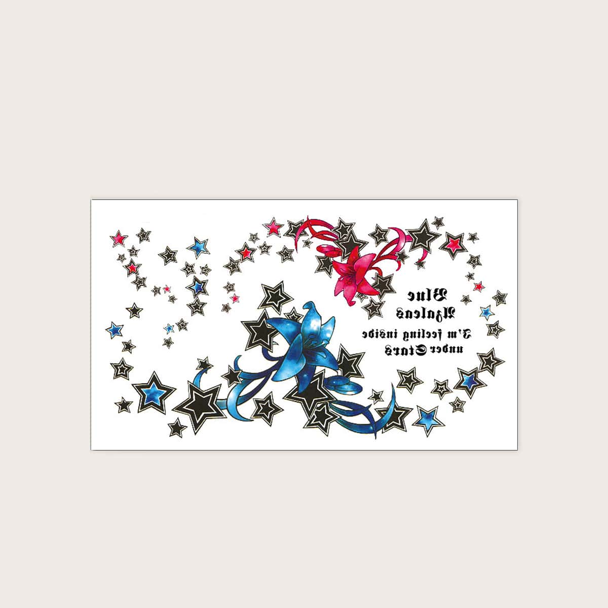 

1sheet Star Pattern Tattoo Sticker, Multicolor