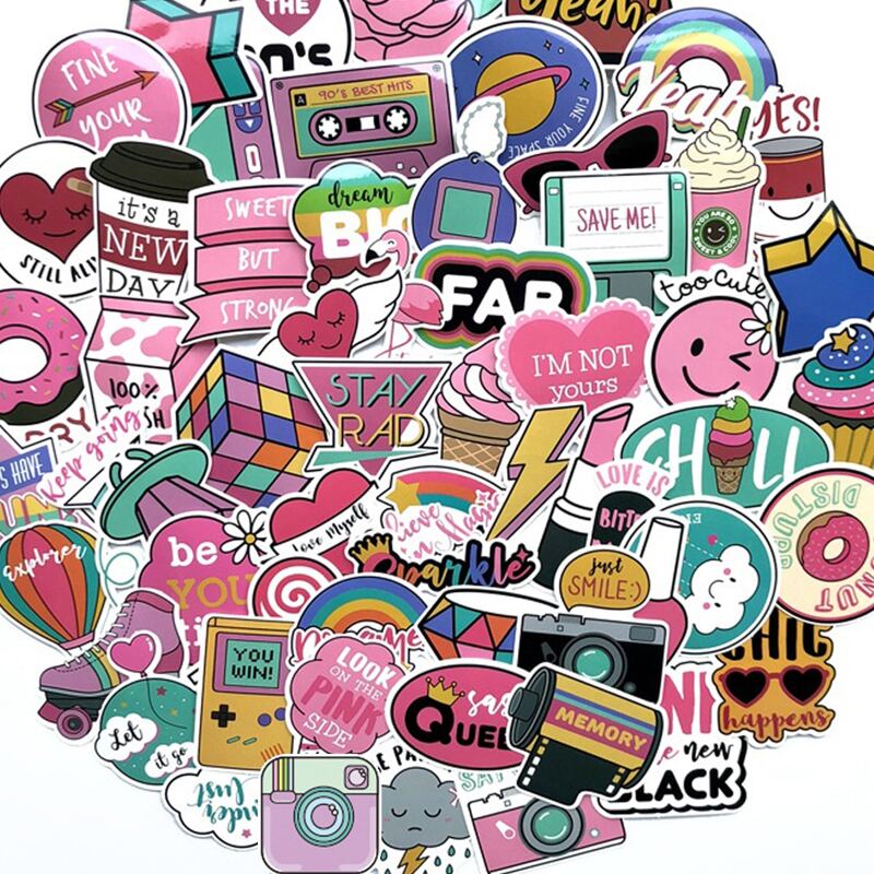 

60pcs Cartoon Graphic Sticker, Multicolor