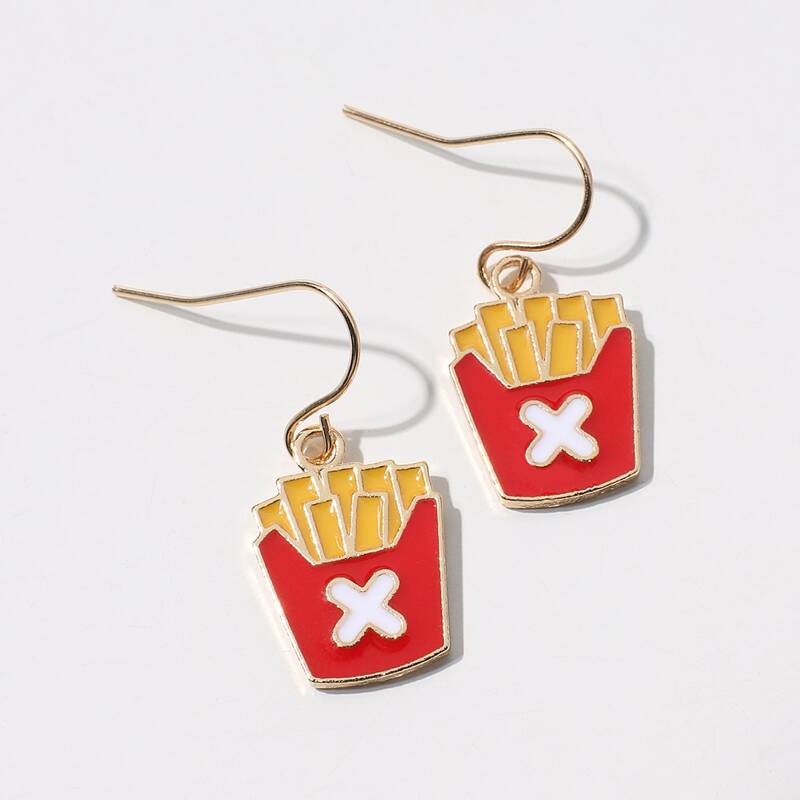 

French Fries Drop Earrings, Multicolor