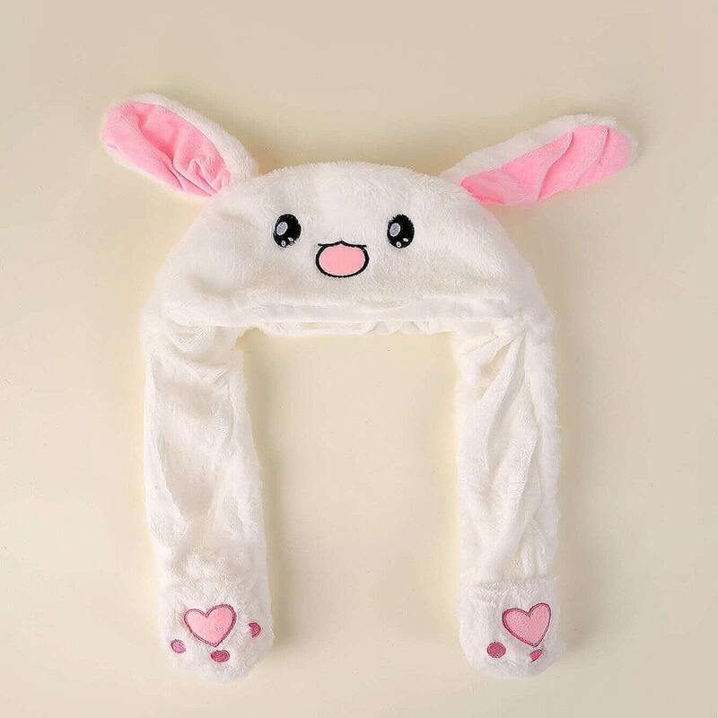 

Cartoon Rabbit Fluffy Hat, White