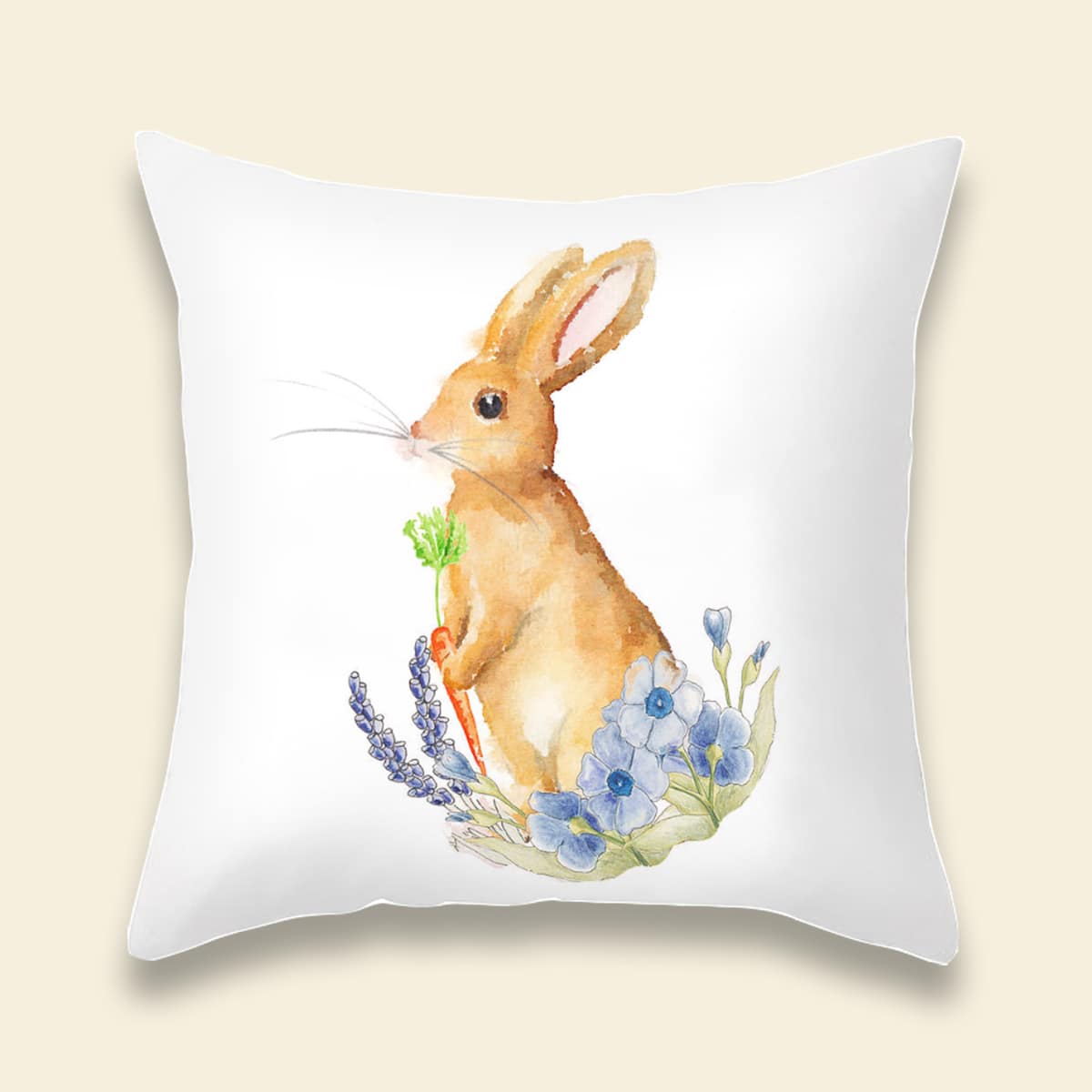 

Rabbit Print Cushion Cover Without Filler, Multicolor