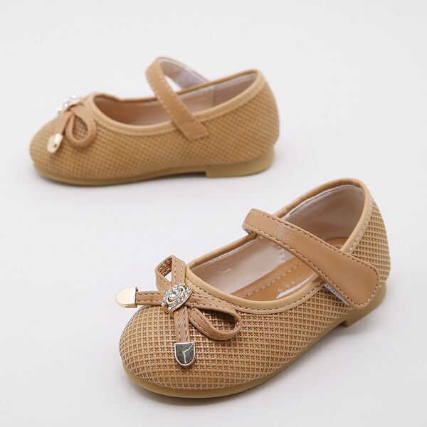 

Toddler Girls Rhinestone & Bow Decor Flats, Camel