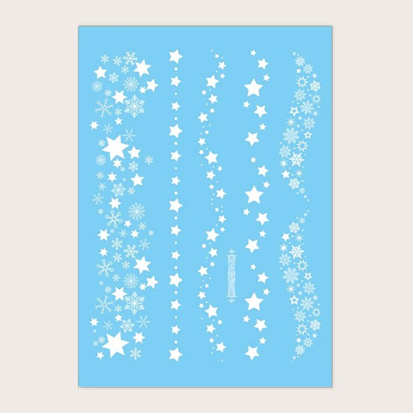 

1sheet Star Pattern Tattoo Sticker, White
