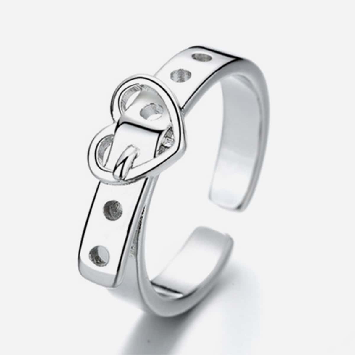 

Heart Belt Design Ring, Silver