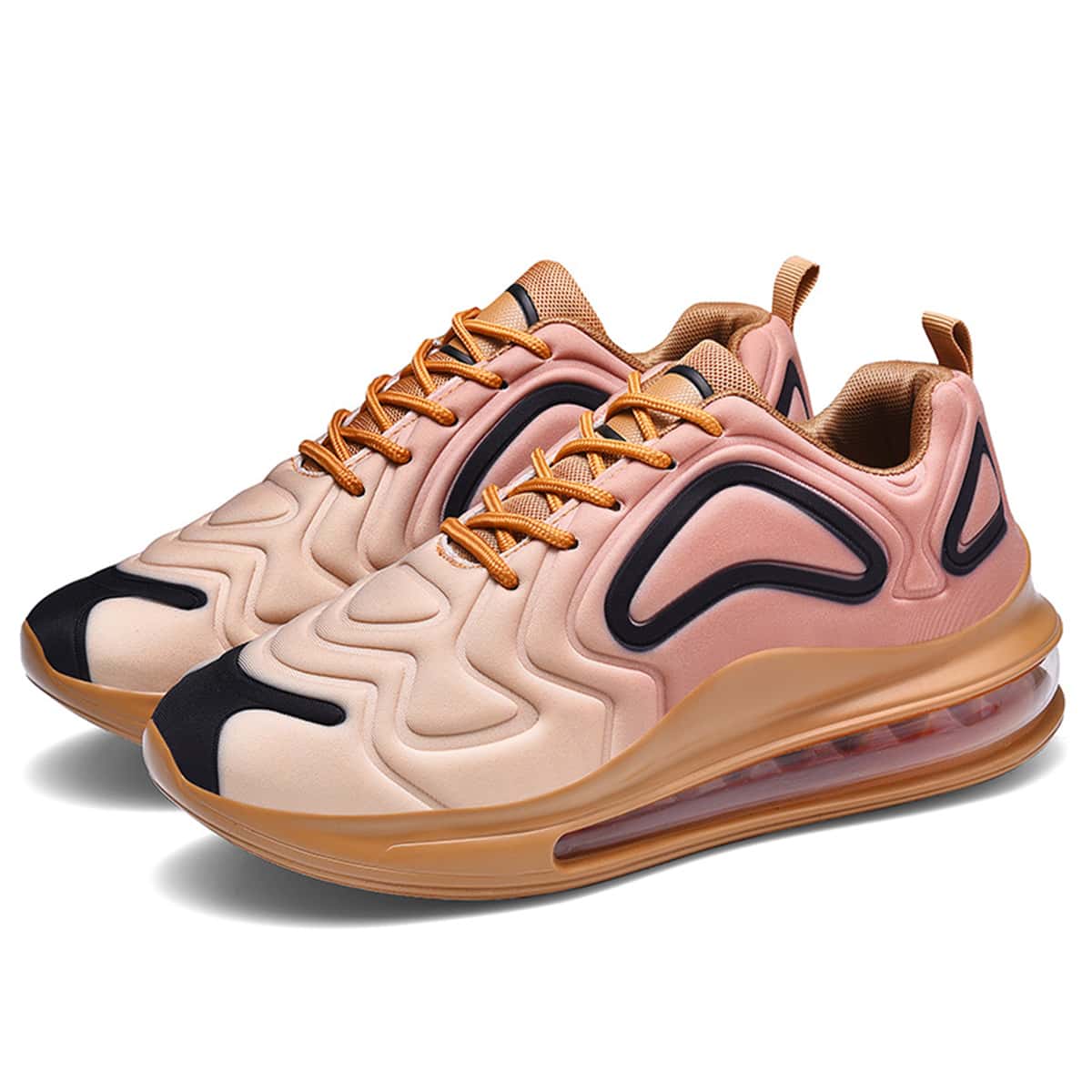 

Guys Colorblock Lace-up Running Sneakers, Gold