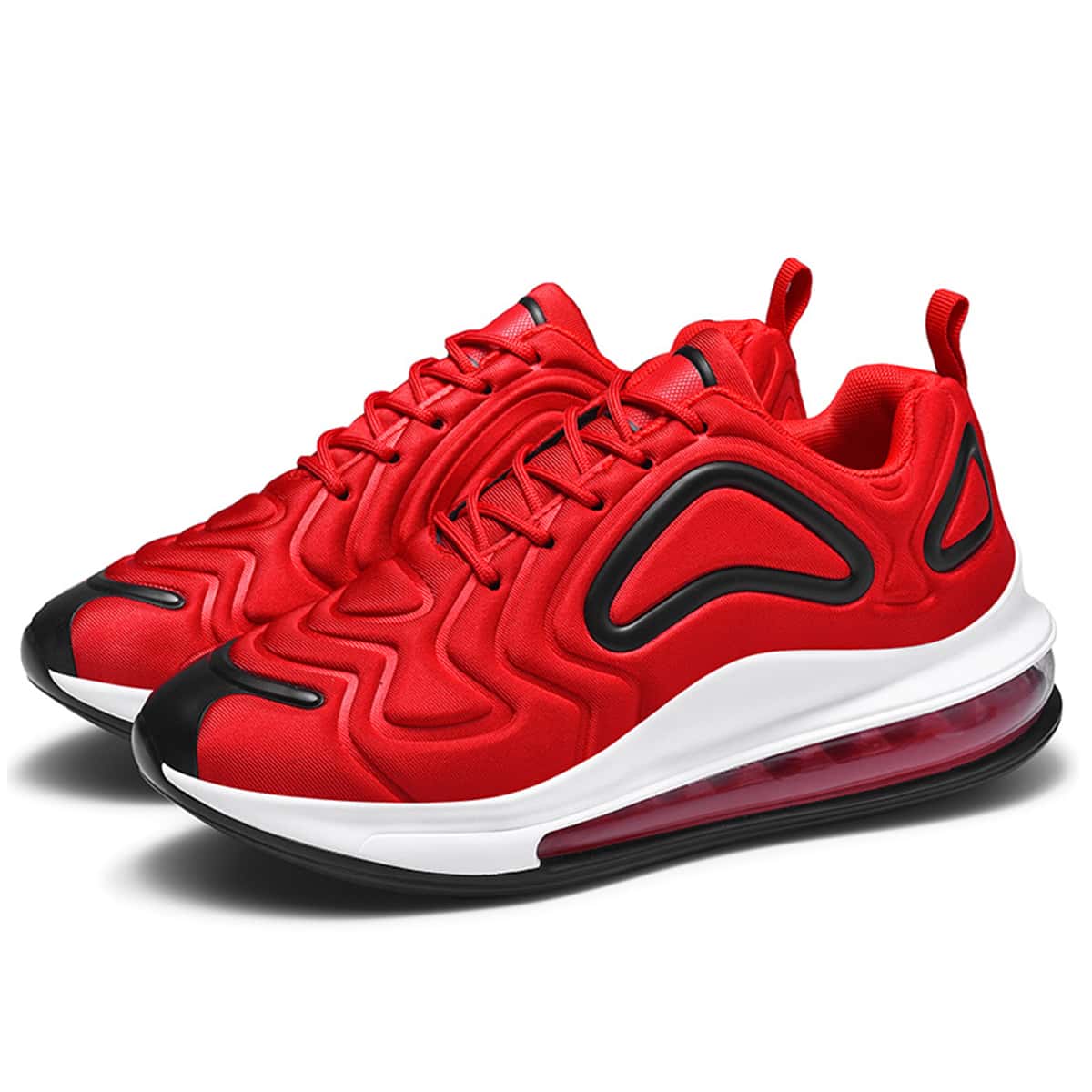 

Guys Colorblock Lace-up Running Sneakers, Red