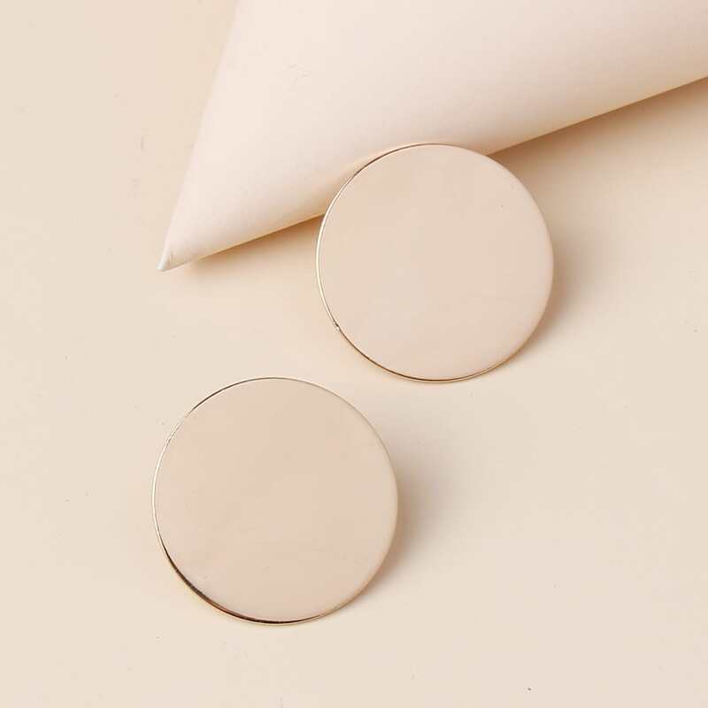 

Oversized Disc Stud Earrings, Gold