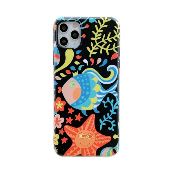 

Cartoon Fish Print iPhone Case, Multicolor