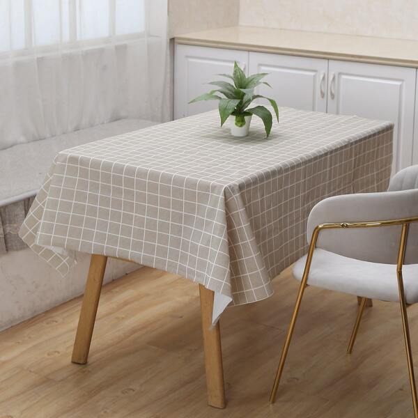 

Plaid Pattern Tablecloth, Grey