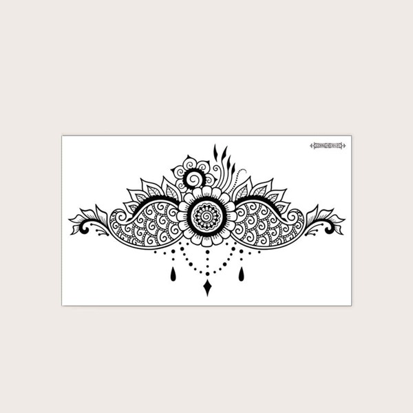 

1sheet Lace Pattern Tattoo Sticker, Black
