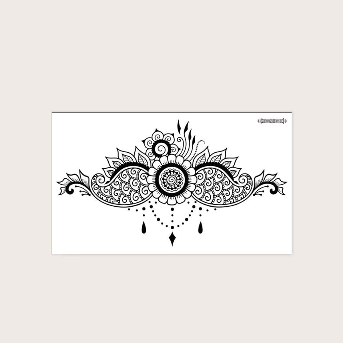 

1sheet Lace Pattern Tattoo Sticker, Black