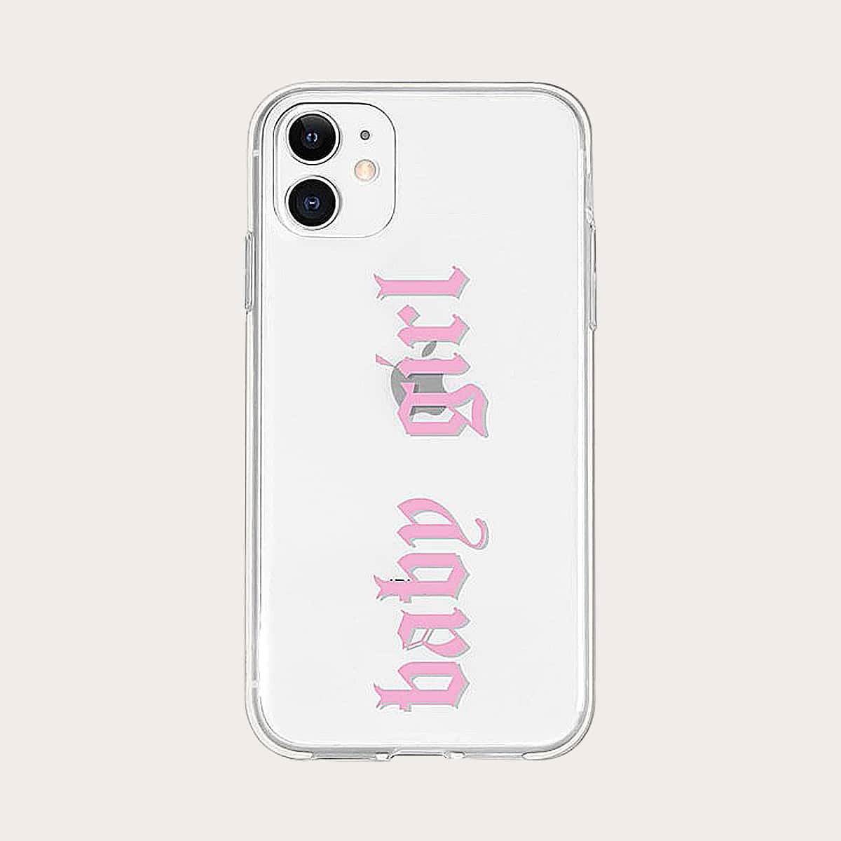 

Letter Clear iPhone Case, Pink