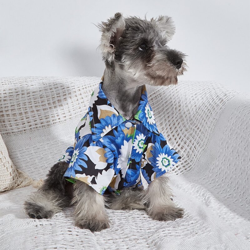 

Flower Print Pet Shirt, Royal blue