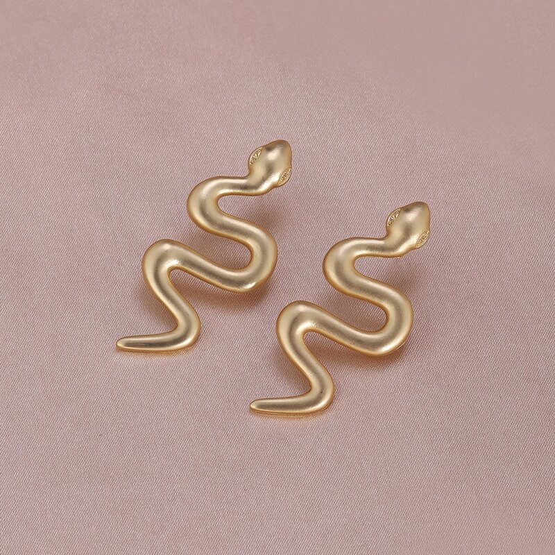 

Snake Drop Earrings, Gold