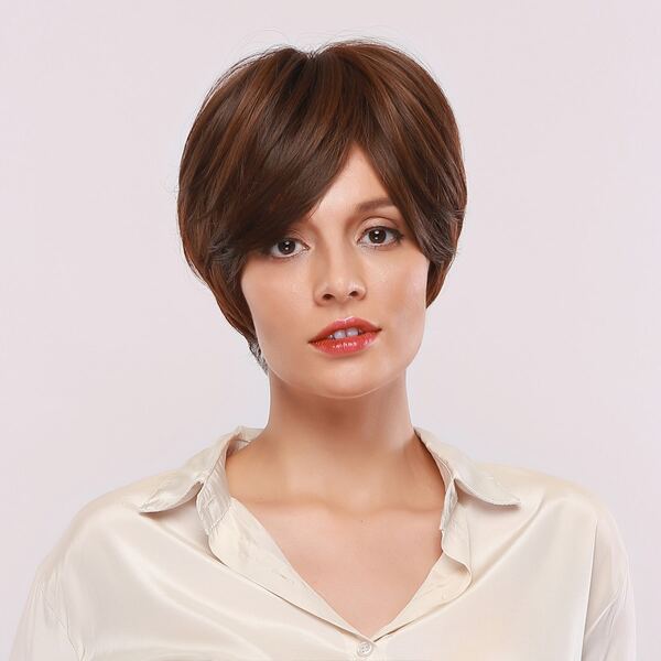 

Natural Short Wig With Bangs, Brown
