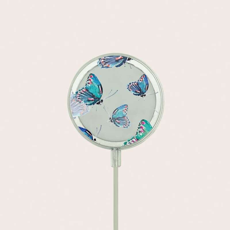 

Butterfly Print Clear Magsafe Case, Multicolor