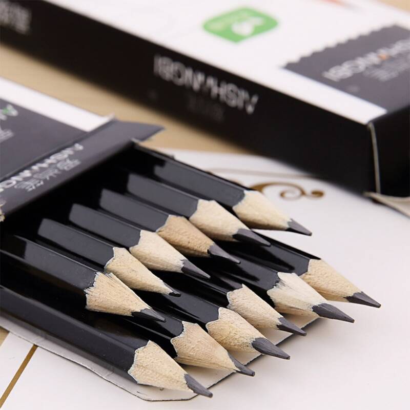 

12pcs 2B Pencil & 1pc Pencil Sharpener, Multicolor