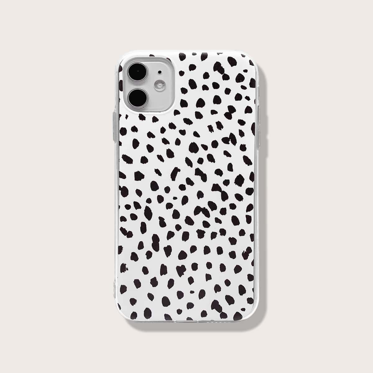 

Dalmatian Print iPhone Case, Black and white