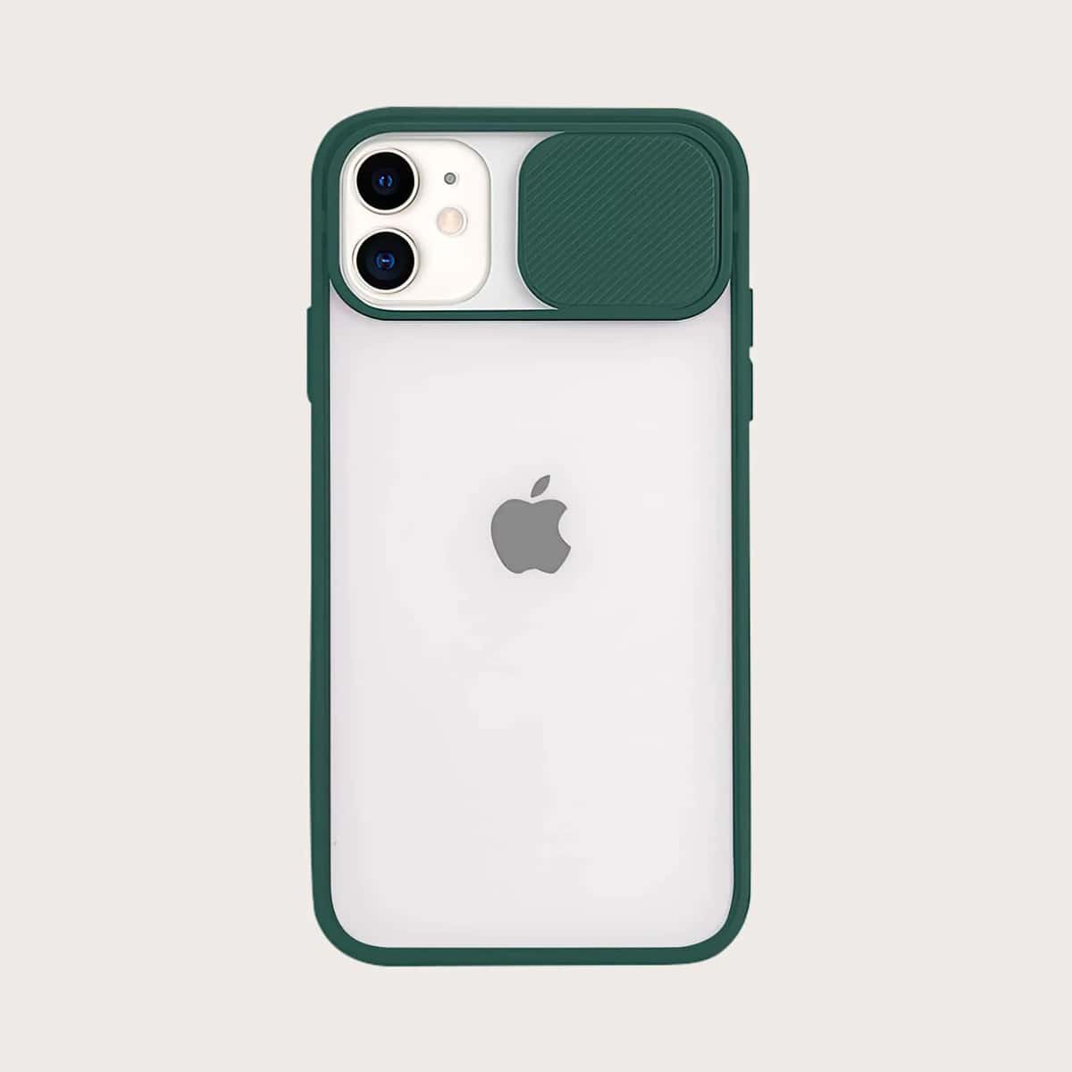 

Contrast Frame iPhone Case, Clear dark green