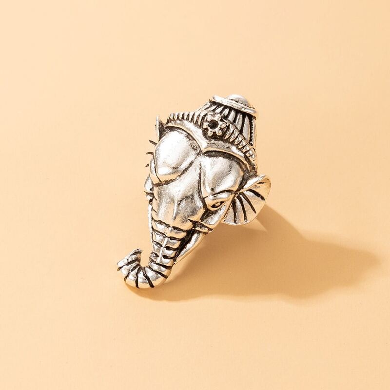 

Elephant Design Ring, Silver