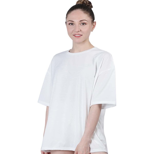 

Solid Drop Shoulder Oversized Tee, White